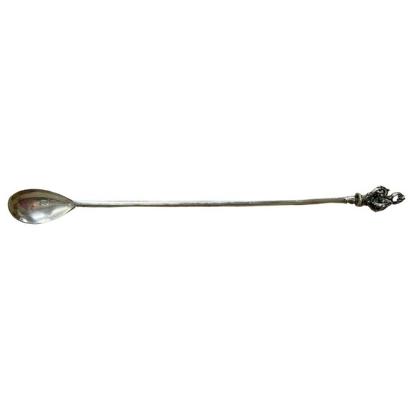Other - Vintage Sterling Silver Ornate Bar Spoon – Long Handle
